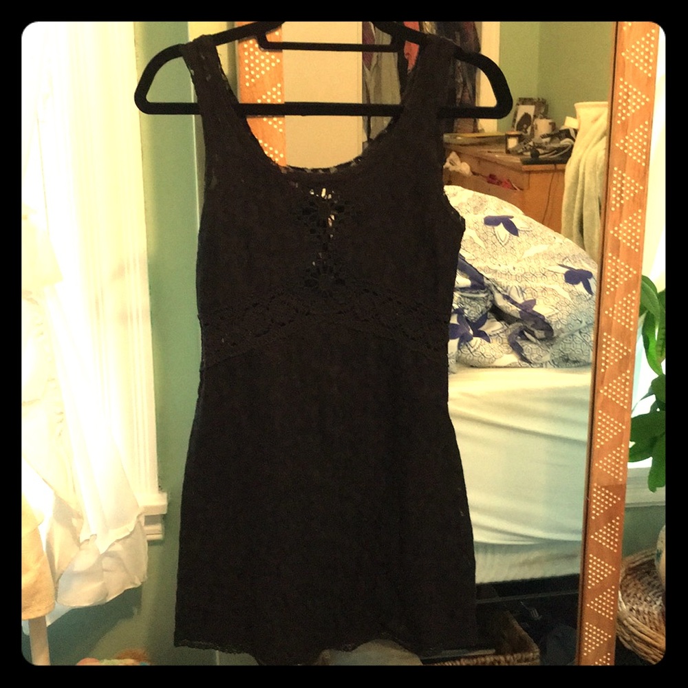 Free People crochet cutout mini dress